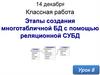 Этапы создания многотабличной БД с помощью реляционной СУБД