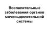 Воспалительные заболевания органов мочевыделительной системы