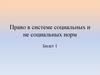 Право в системе социальных и не социальных норм. Билет 1