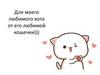 Для моего любимого кота от его любимой кошечки