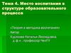 Место воспитания в структуре образовательного процесса. Тема 4