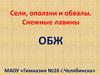 Сели, оползни и обвалы. Снежные лавины