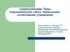 Словосочетание. Типы подчинительной связи: примыкание, согласование, управление