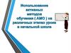 Использование активных методов обучения (АМО) на различных этапах урока в начальной школе