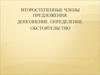 Второстепенные члены предложения. Дополнение. Определение. Обстоятельство