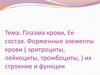 Плазма крови, ее состав. Форменные элементы крови (эритроциты, лейкоциты, тромбоциты, ) их строение и функции