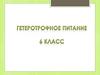 Гетеротрофное питание. 6 класс