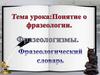 Фразеология