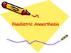 Paediatric Anaesthesia