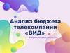 Анализ бюджета телекомпании «ВИД»