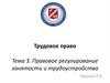Трудовое право. Тема 3. Правовое регулирование занятости и трудоустройства