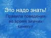 Правила поведения во время зимних каникул