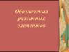 Обозначения различных элементов