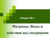 Матрицы. Виды и действия над матрицами