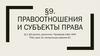 Правоотношения и субъекты права