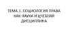 Социология права как наука и учебная дисциплина (тема 1)
