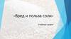 «Вред и польза соли» Учебный проект