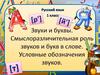 Звуки и буквы. Условные обозначения звуков