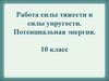 Работа силы тяжести и силы упругости. Потенциальная энергия