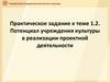 Потенциал учреждения культуры в реализации проектной деятельности