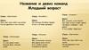 Название и девиз команд. Младший возраст