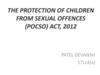 The protection of children from sexual offences