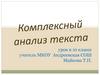 Комплексный анализ текста