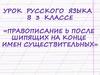 Правописание "Ь" после шипящих на конце имен существительных