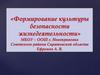Формирование культуры безопасности жизнедеятельности