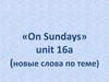 «On Sundays» unit 16a (новые слова по теме)