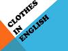 Clothes in english