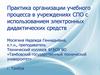 Практика организации учебного процесса в учреждениях СПО с использованием электронных дидактических средств