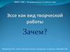 Эссе как вид творческой работы