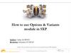 How to use Options & Variants module in SXP
