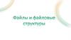 Файлы и файловые структуры