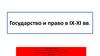 Государство и право в IX-XI вв. Социология права. Лекция 2