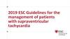 2019 ESC Guidelines for the management of patients with supraventricular tachycardia