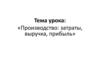 Производство: затраты, выручка, прибыль