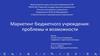 Маркетинг бюджетного учреждения: проблемы и возможности