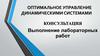 Оптимальное управление динамическими системами