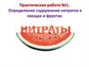 Практическая работа №1. Определение содержания нитратов в овощах и фруктах