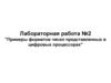 Примеры форматов чисел представленных в цифровых процессорах