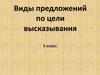 Виды предложений по цели высказывания