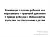 Конвенция о правах ребенка как нормативно – правовой документ о правах ребенка и обязанностях взрослых по отношению к детям