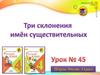 Три склонения имен существительных