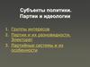 Субъекты политики. Партии и идеологии