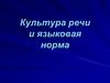 Культура речи и языковая норма