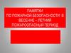Памятки по пожарной безопасности в весенне-летний период