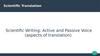 Scientific Writing: Active and Passive Voice (aspects of translation)