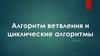 Алгоритм ветвления и циклические алгоритмы. 9 класс